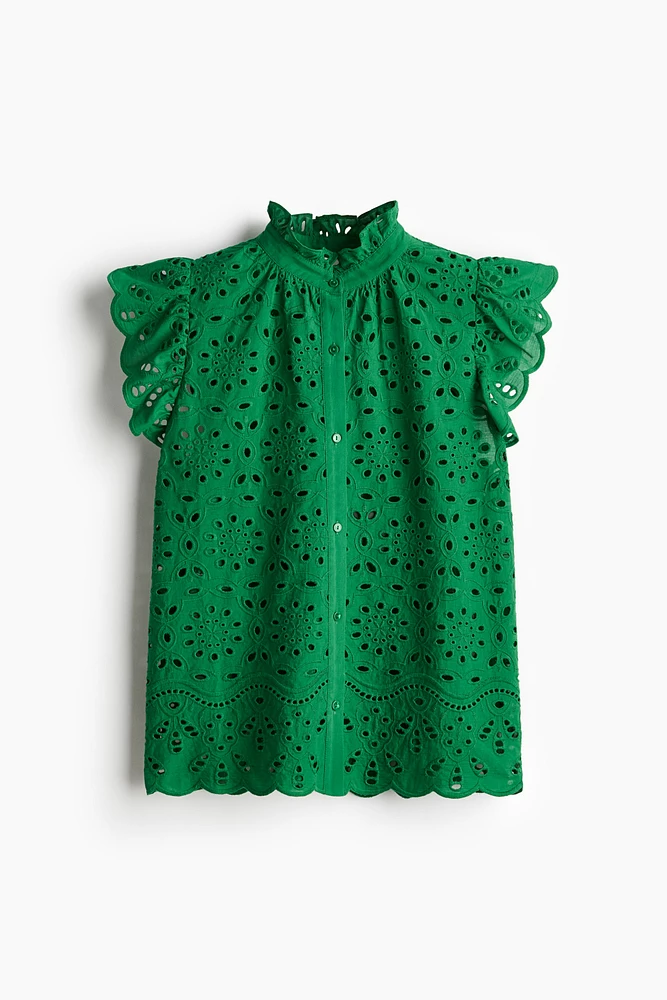 Blouse with Eyelet Embroidery