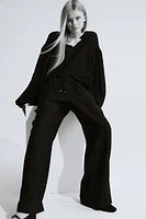 Pantalon large avec taille élastique