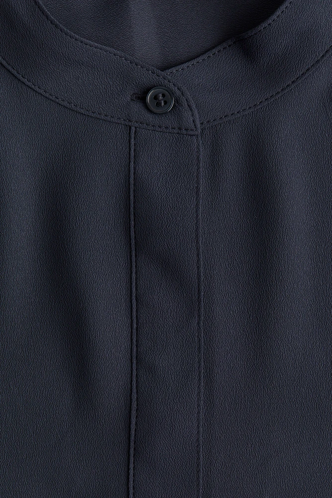 Band-Collar Blouse