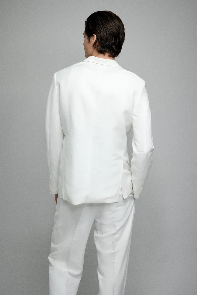 Veste coupe classique en lin mélangé