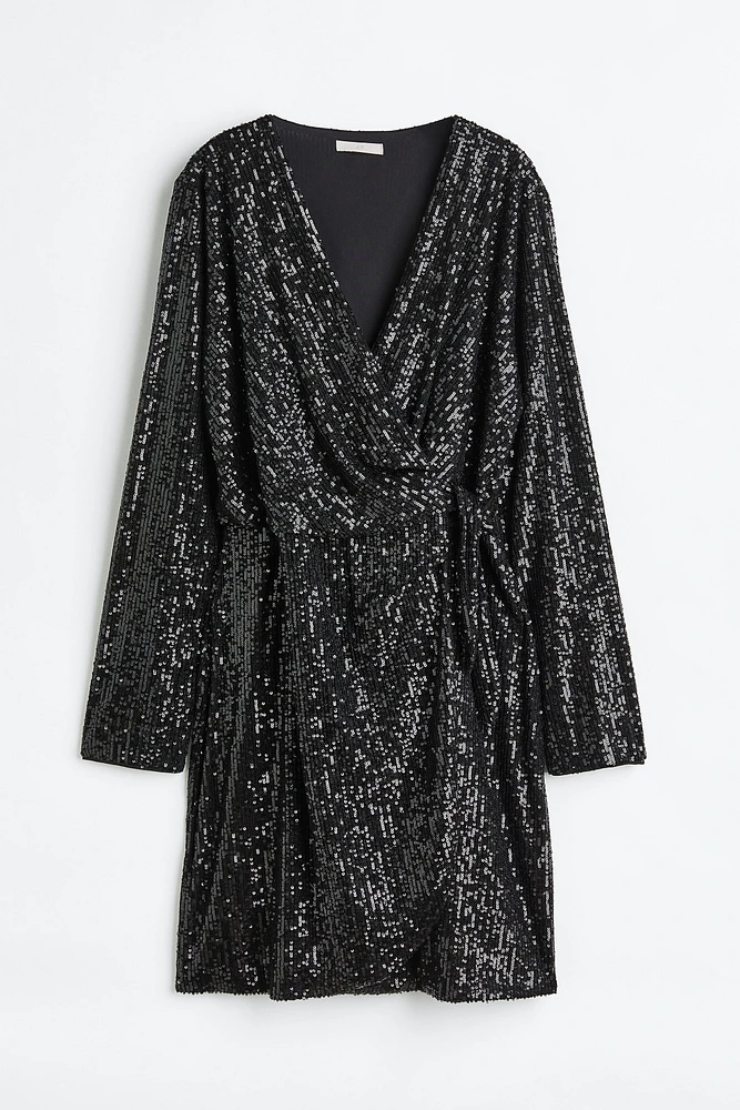 Sequined Wrap Dress