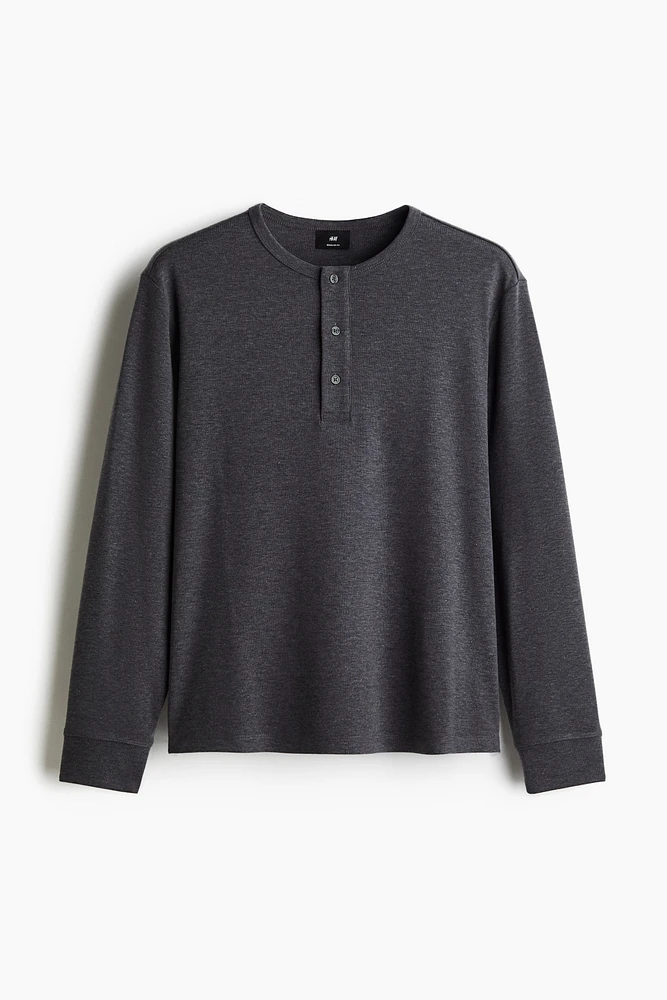 Ribbed Henley Shirt