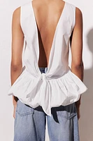 Tie-detail Bubble-hem Top