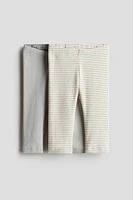 2-pack Ribbed Cotton Leggings