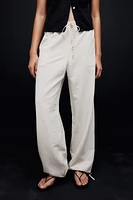 Linen-blend Pull-on Pants