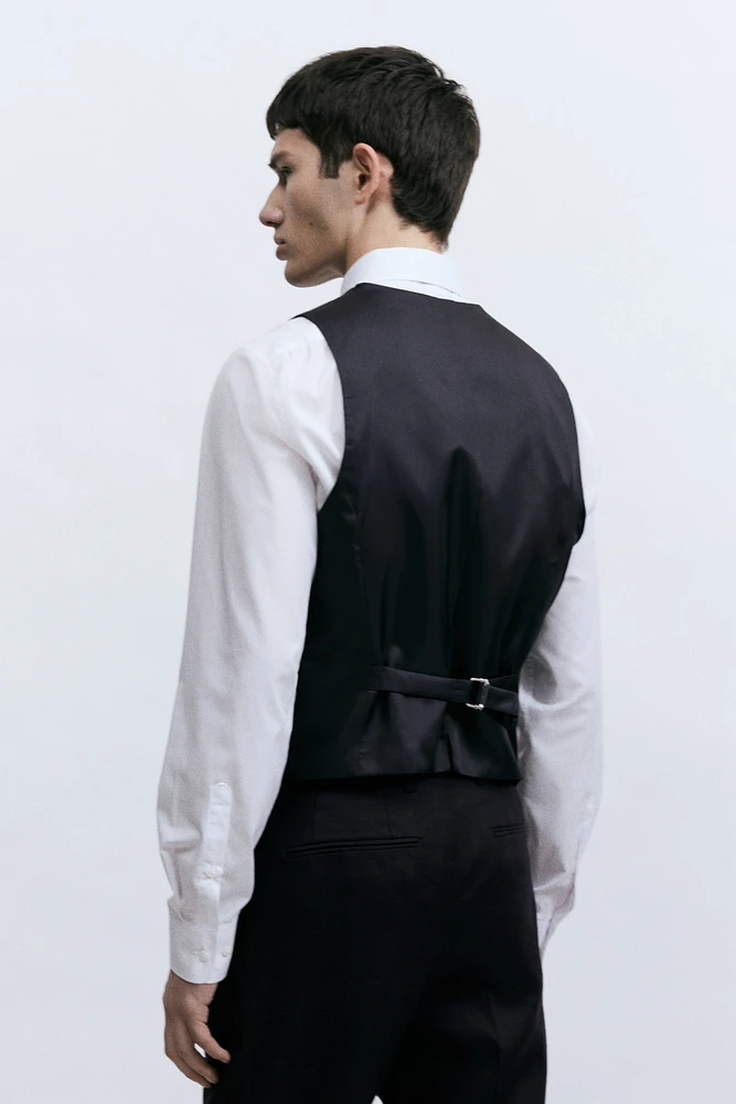 Slim-Fit Linen Suit Vest