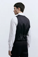 Slim-Fit Linen Suit Vest
