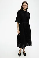 Eyelet Embroidered Shirt Dress