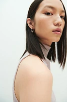 Glittery Mock Turtleneck Sleeveless Top