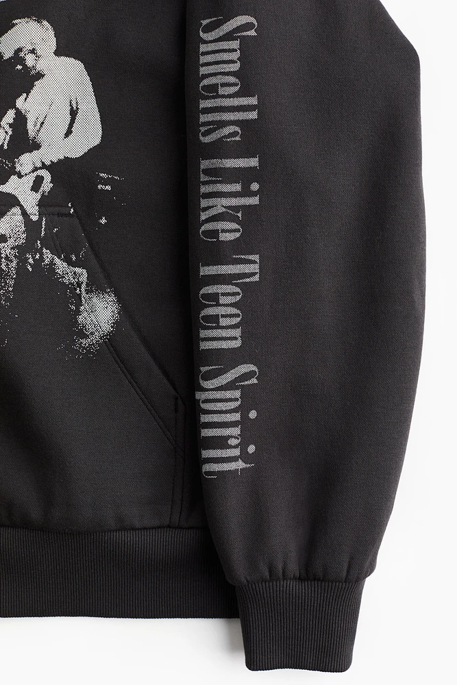 Oversized Hooded Jacket with Motif