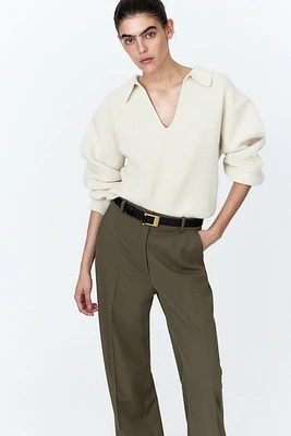 Flared Twill Pants