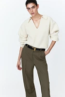 Flared Twill Pants