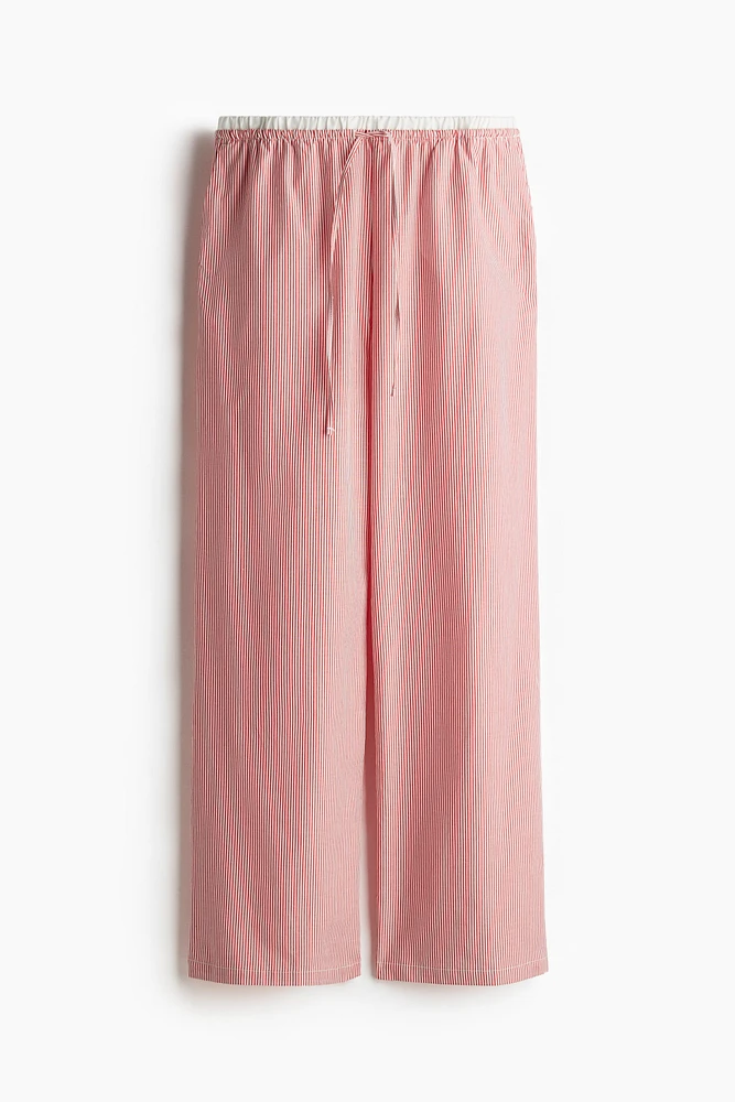 Double-Waistband Poplin Drawstring Pants