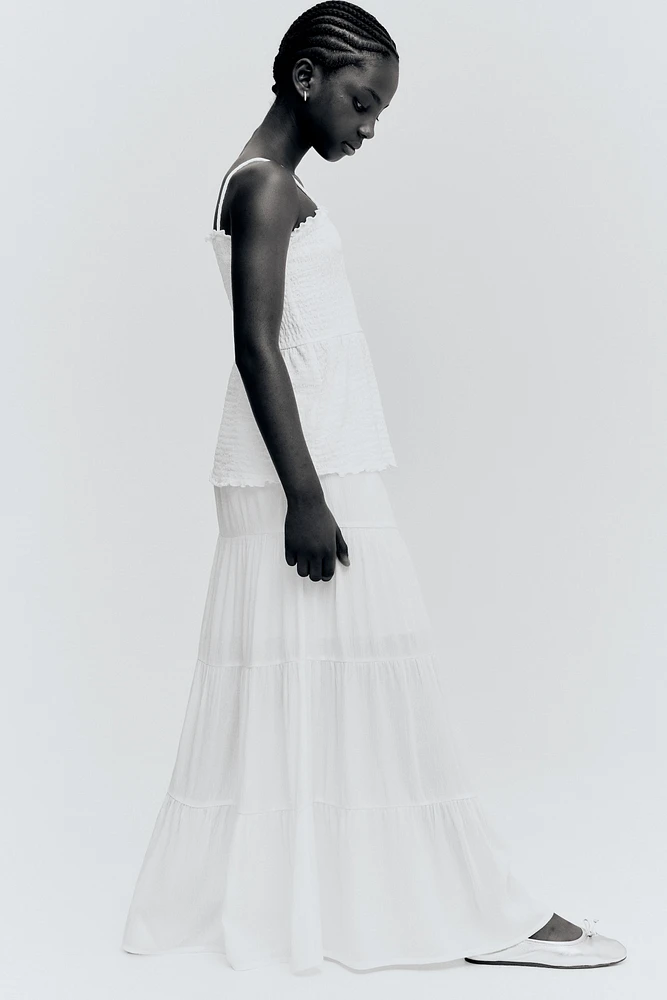 Smocked Tiered Skirt