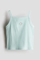 Embroidered-Detail Strappy Top