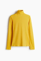 Rib-Knit Mock Turtleneck Top