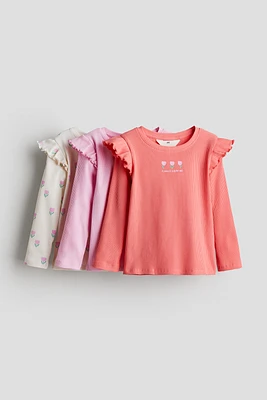 3-pack Ruffle-Trimmed Jersey Tops