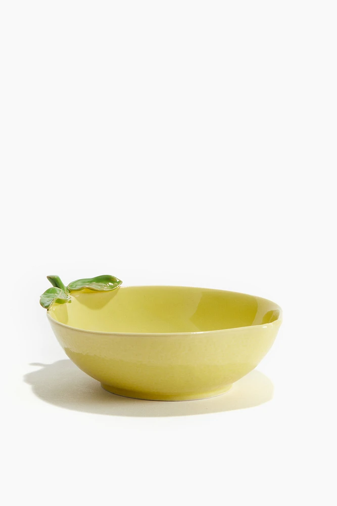 Lemon-shaped Stoneware Serving Bowl