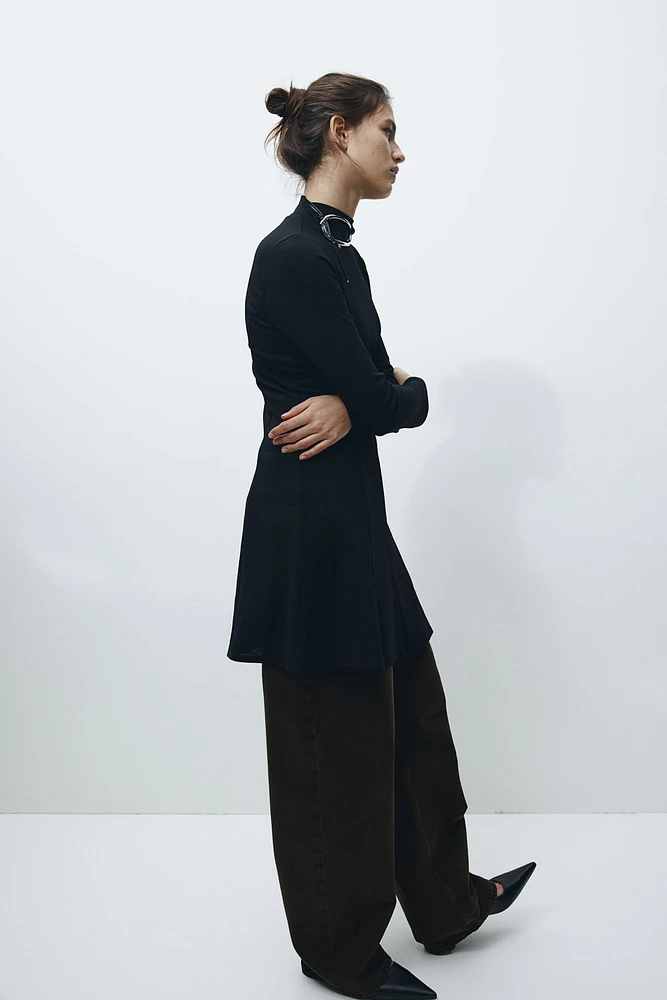 Mock-turtleneck Jersey Dress