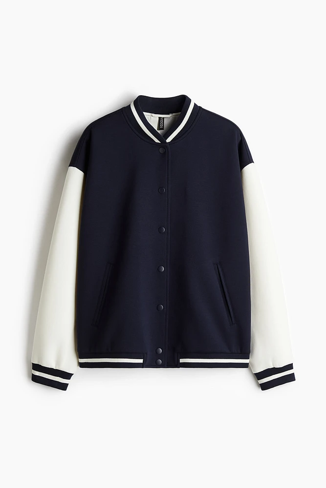 Motif-Detail Baseball Jacket