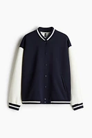Motif-Detail Baseball Jacket