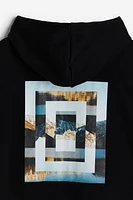 Loose Fit Printed Hoodie