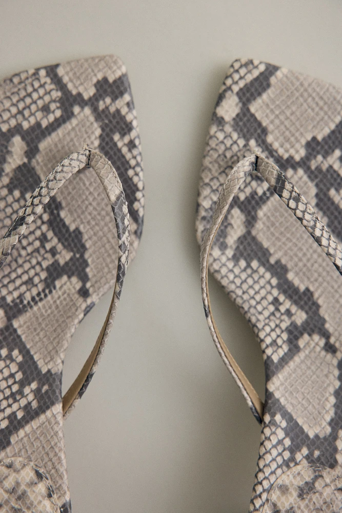 Kitten-Heeled Sandals