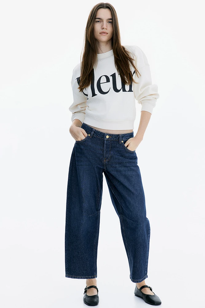 Jean taille haute coupe tonneau