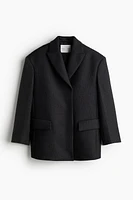 Wool-Blend Single-Breasted Jacket