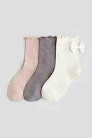 3-pack Socks with Overlocked Trim