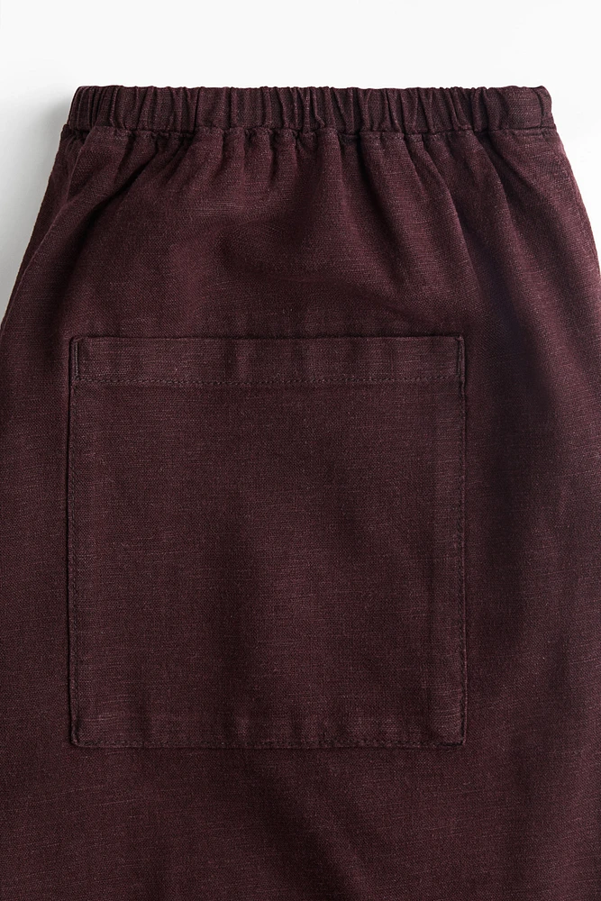 Pantalon en lin mélangé avec cordon de serrage