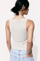 Sheer Ribbed Tank Top