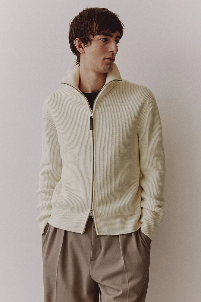 Regular Fit Rib-Knit Cardigan