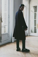 Relaxed-Fit Double-Breasted Twill Coat