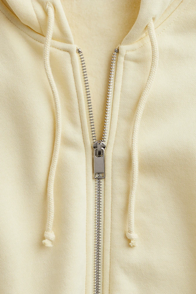 Short Hooded Sweatshirt Jacket