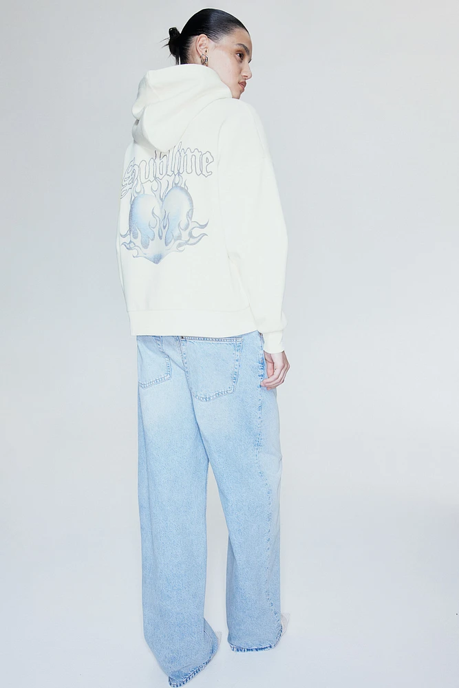Oversized Hooded Jacket with Motif