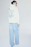Oversized Hooded Jacket with Motif