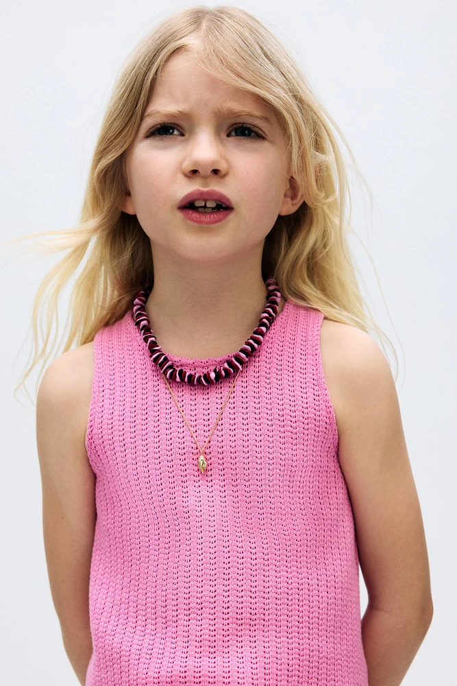 Textured-knit vest top