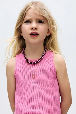 Textured-knit vest top
