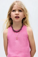 Textured-knit vest top