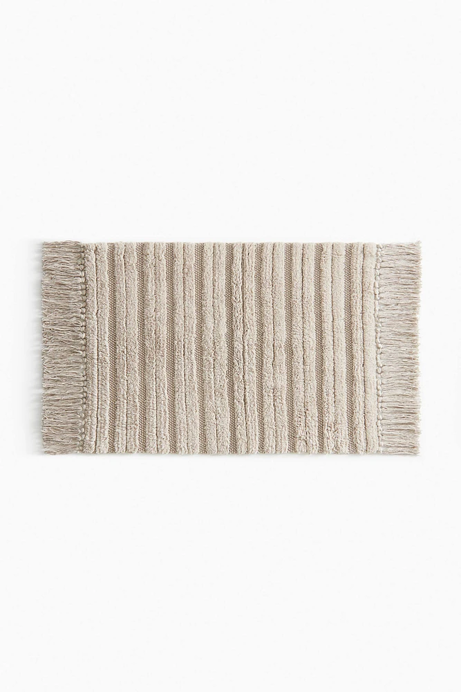 Fringed Cotton Bath Mat