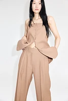 Wide-Leg Linen-Blend Pants