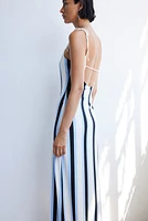 Tie-shoulder-strap Midi Dress