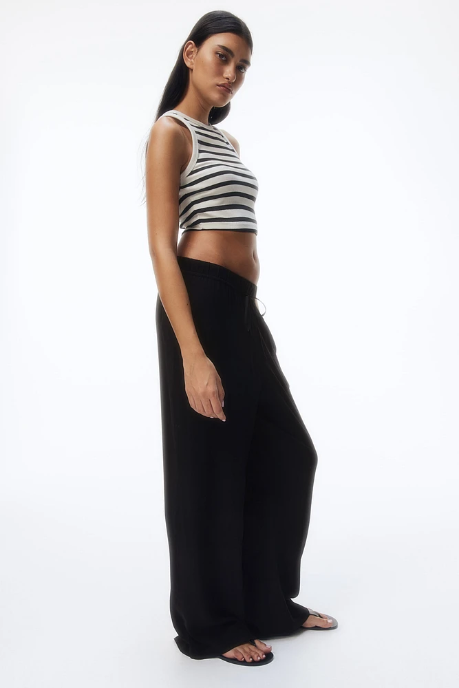 Pantalon en viscose avec cordon de serrage
