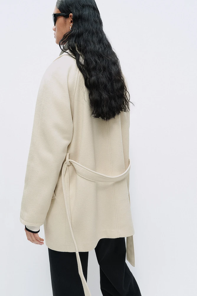 Tie-Belt Felted Coat