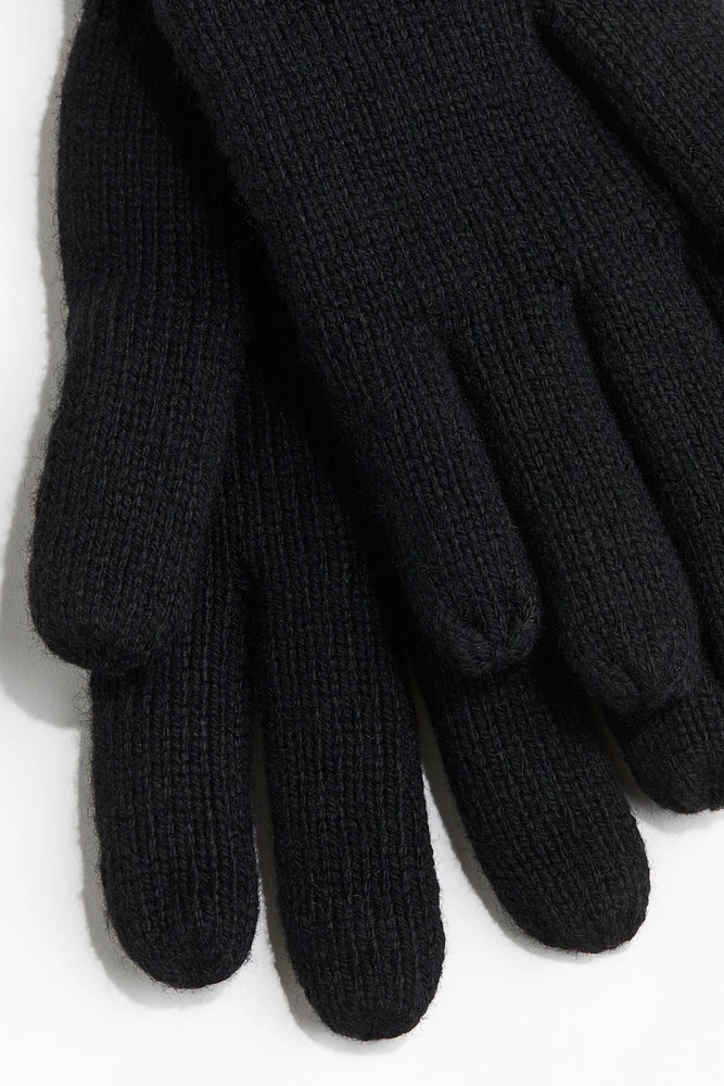 Wool-blend Knit Gloves