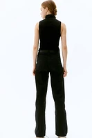 Wide-leg Twill Pants