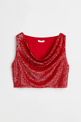 Sequined Crop Top