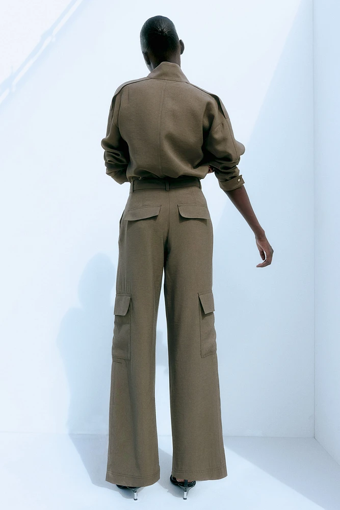 Wide-Leg Cargo Pants