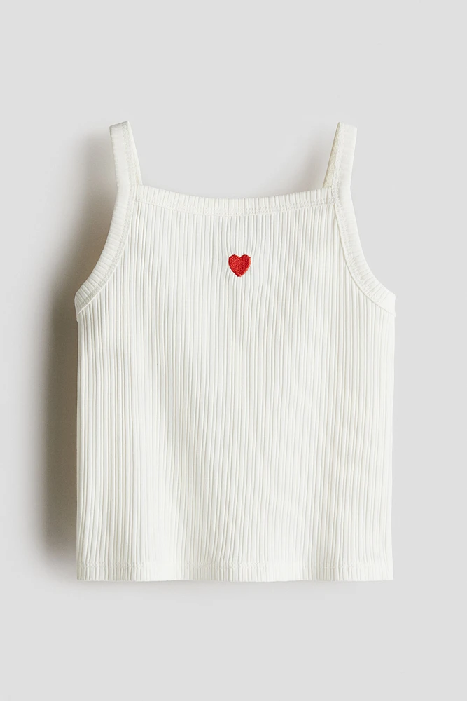 Embroidered-Detail Strappy Top